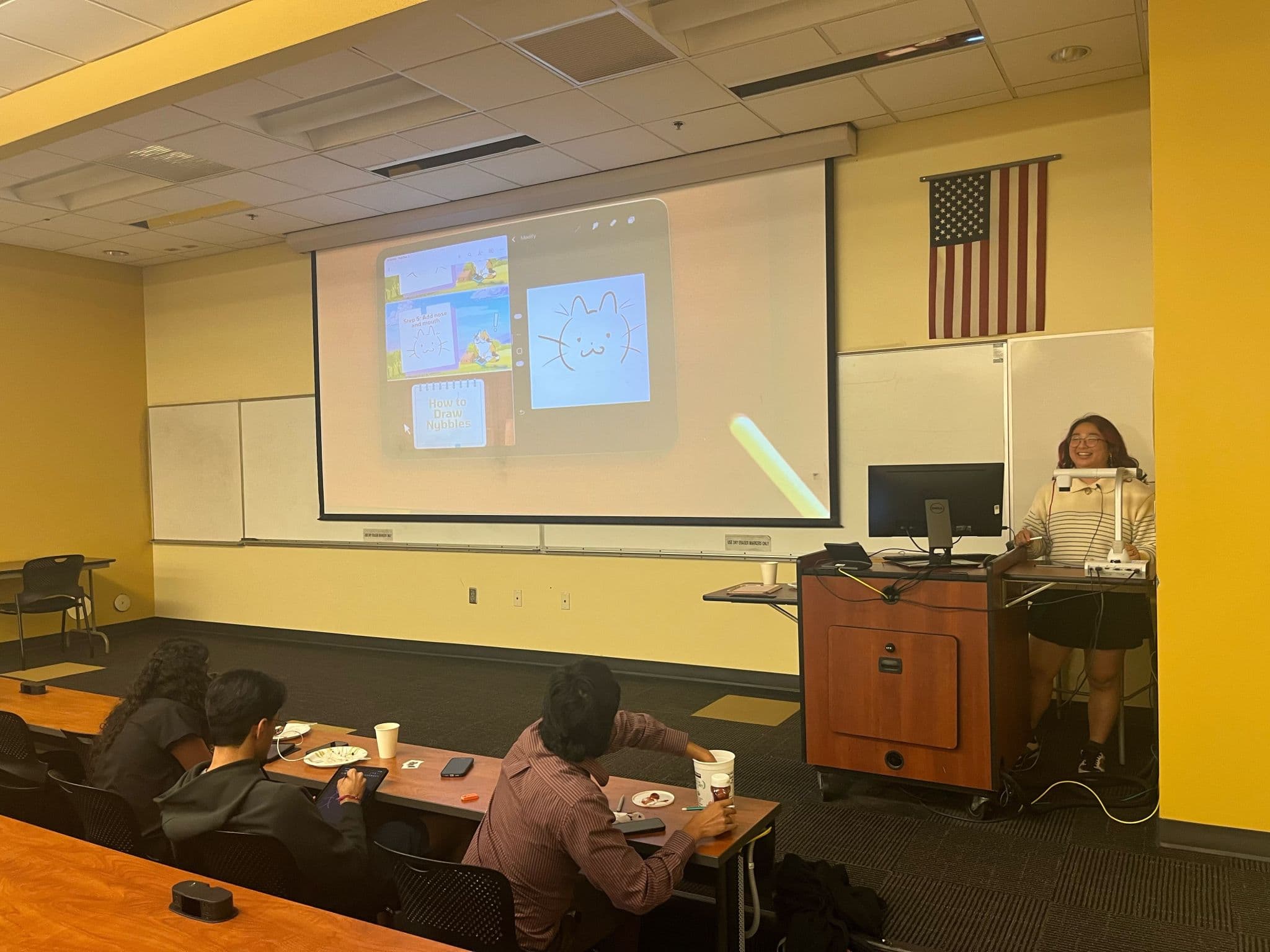 IEEE-CS USF mascot Nybbles drawing workshop Recap